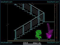 Railing Tangga Kaca Dwg